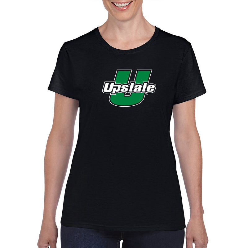 University of South Carolina Upstate Spartans Primary Logo Womens T-Shirt - Black
