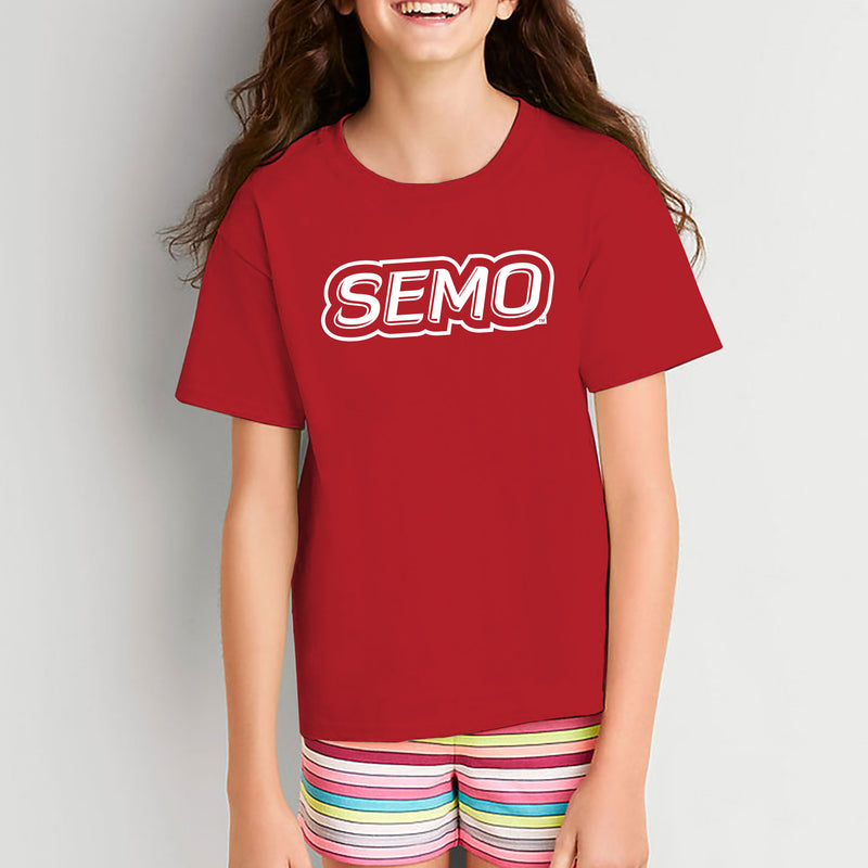 Southeast Missouri State University Redhawks Basic Block Youth Short Sleeve T-Shirt - Red
