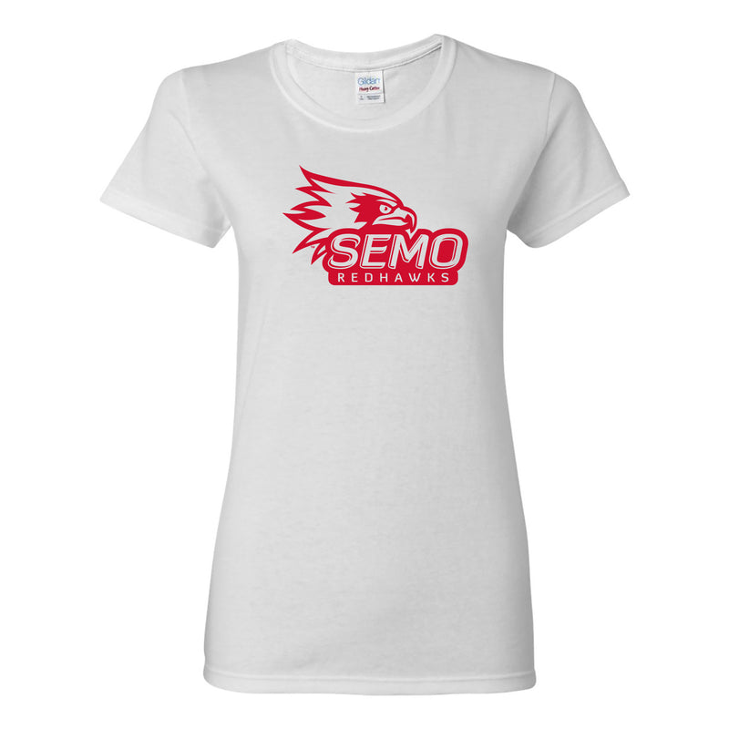 Southeast Missouri State University Redhawks Primary Logo Womens Short Sleeve T-Shirt - White