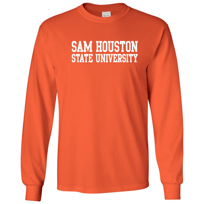 Sam Houston State University Bearkats Basic Block Long Sleeve T Shirt - Orange