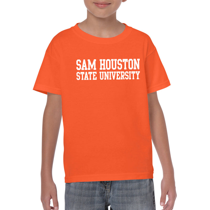 Sam Houston State University Bearkats Basic Block Short Sleeve Youth T Shirt - Orange