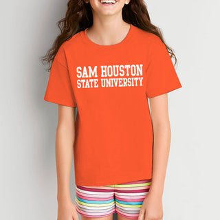 Sam Houston State University Bearkats Basic Block Short Sleeve Youth T Shirt - Orange