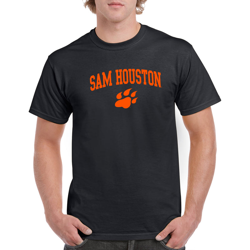 Sam Houston State University Bearkats Arch Logo Short Sleeve T Shirt - Black