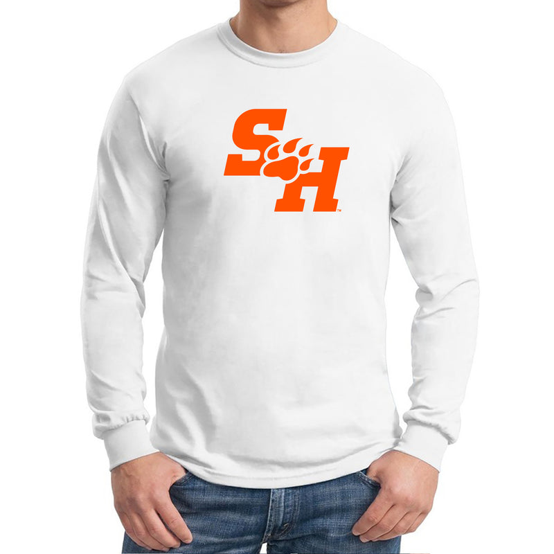 Sam Houston State University Bearkats Primary Logo Long Sleeve T Shirt - White