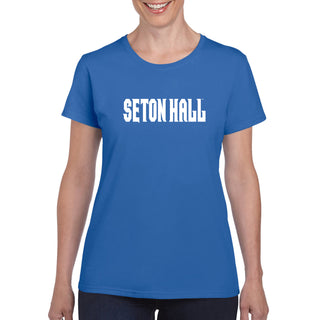 Seton Hall University Pirates Basic Block Womens Short Sleeve T Shirt - Royal