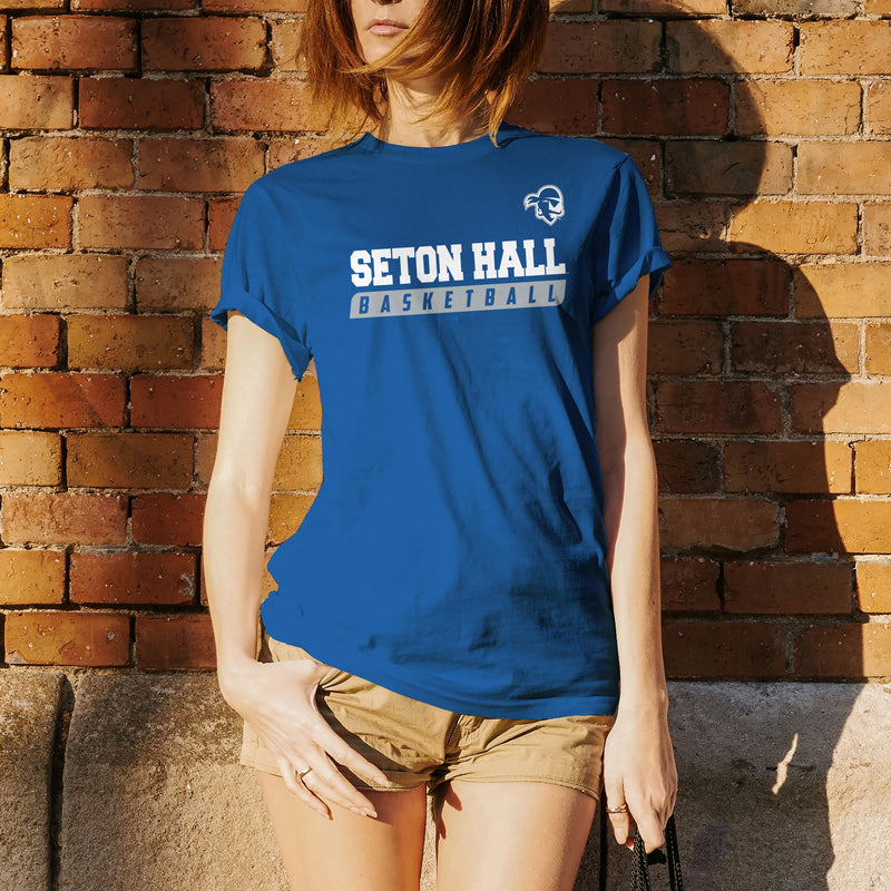 Seton Hall University Pirates Basketball Slant Short Sleeve T Shirt - Royal