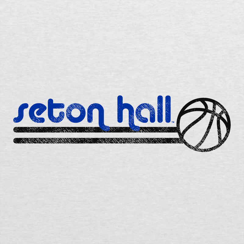Seton Hall University Pirates Basketball Bubble Next Level Raglan T Shirt - Heather White/Vintage Black