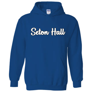 Seton Hall University Pirates Basic Script Heavy Blend Hoodie - Royal