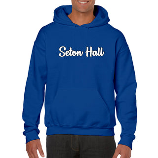 Seton Hall University Pirates Basic Script Heavy Blend Hoodie - Royal