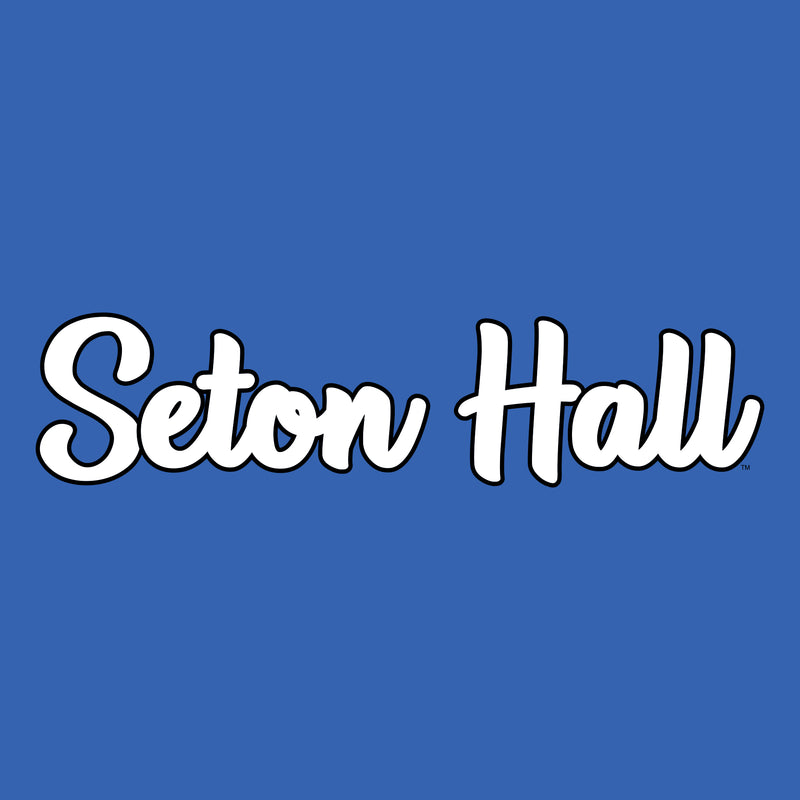 Seton Hall University Pirates Basic Script Heavy Blend Hoodie - Royal