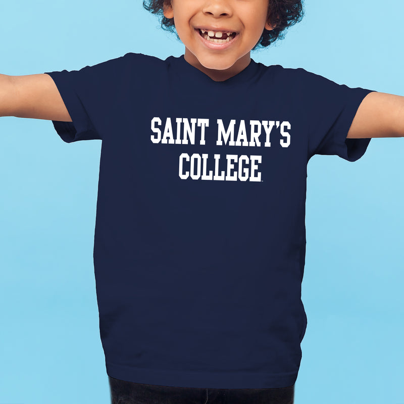 Saint Mary's College Gaels Basic Block Youth T Shirt - Navy
