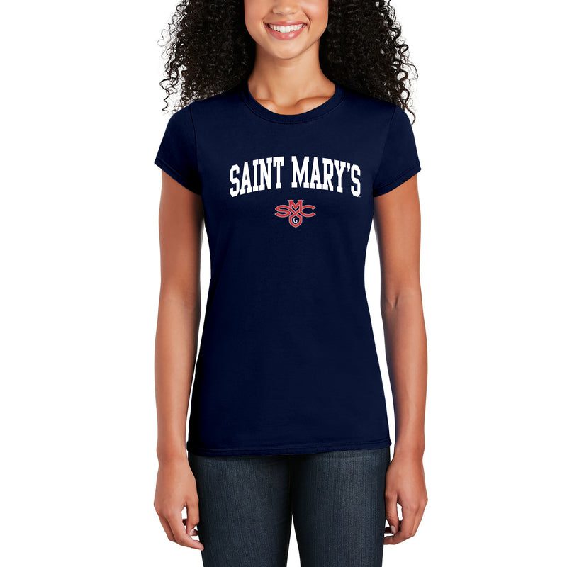 Saint Mary's College Gaels Arch Logo Womens T Shirt - Navy