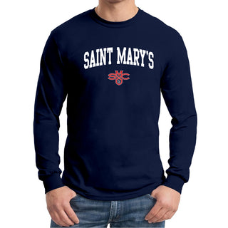 Saint Mary's College Gaels Arch Logo Long Sleeve T Shirt - Navy