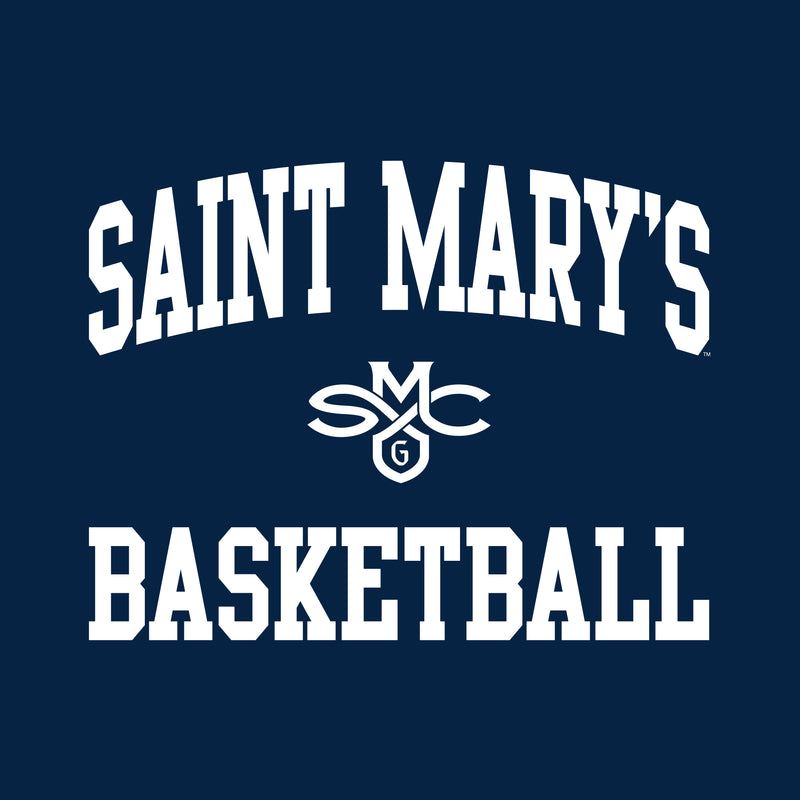 Saint Mary's College Gaels Arch Logo Basketball Long Sleeve T Shirt - Navy