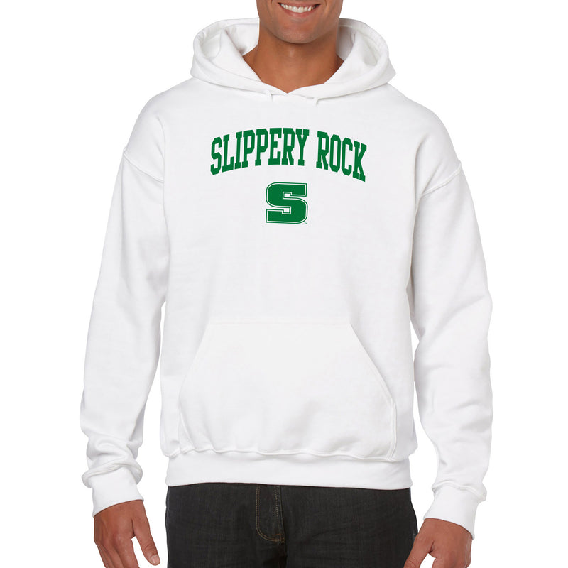 Slippery Rock University The Rock Arch Logo Hoodie - White