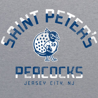 Saint Peter's University Peacocks Division Arch Canvas Triblend Short Sleeve T Shirt - Athletic Grey