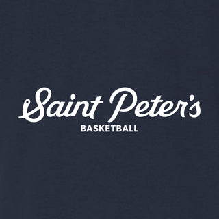 Saint Peter's University Peacocks Basketball Script Canvas Triblend Short Sleeve T Shirt - Solid Navy