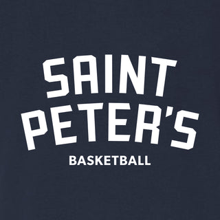 St Peter's University Peacocks Block Basketball Lockup Triblend T-Shirt - Solid Navy