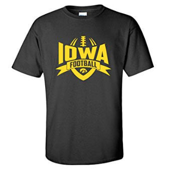 University of Iowa Hawkeyes Football Rush Short Sleeve T Shirt - Black