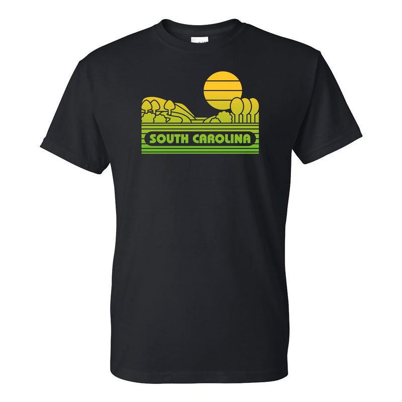 South Carolina Groovy Sunset T-Shirt - Black