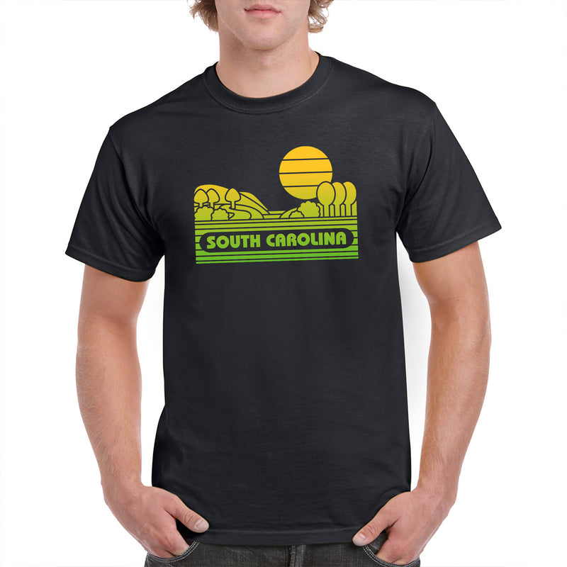 South Carolina Groovy Sunset T-Shirt - Black