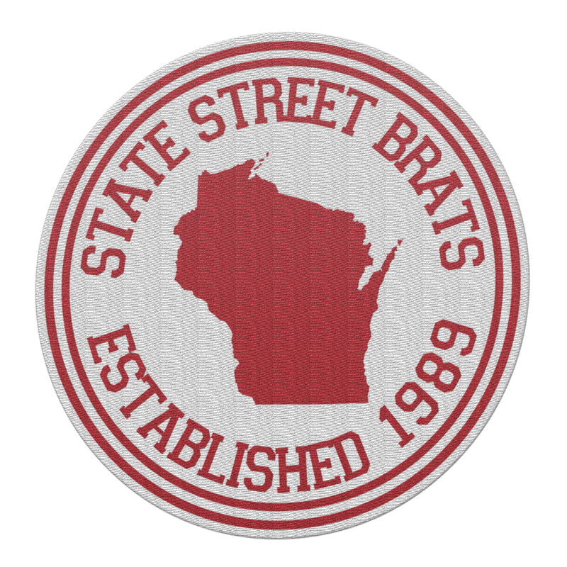State Street Brats Circle Logo Unstructured Adjustable Hat - White