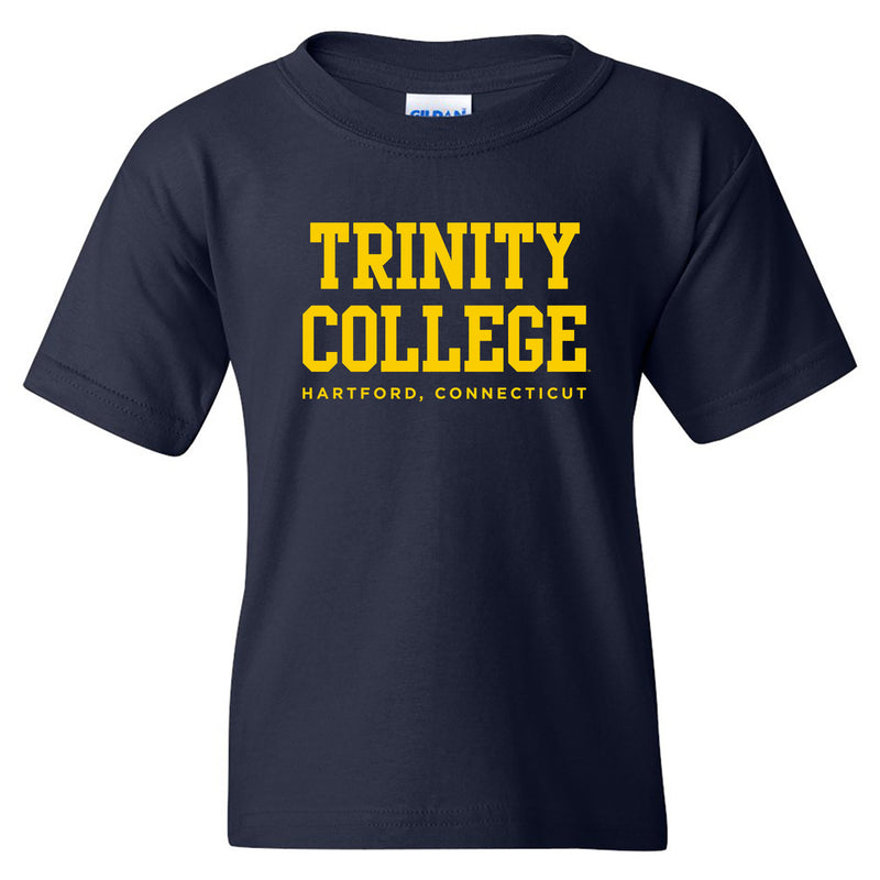Trinity College Bantams Basic Block Cotton Youth Short Sleeve T Shirt - Navy