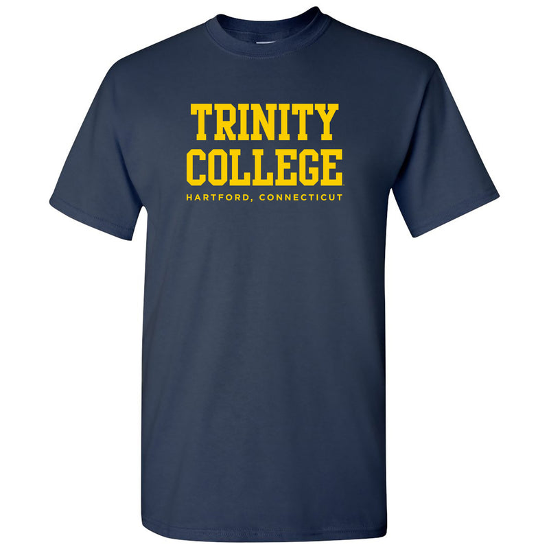 Trinity College Bantams Basic Block Cotton Short Sleeve T Shirt - Navy