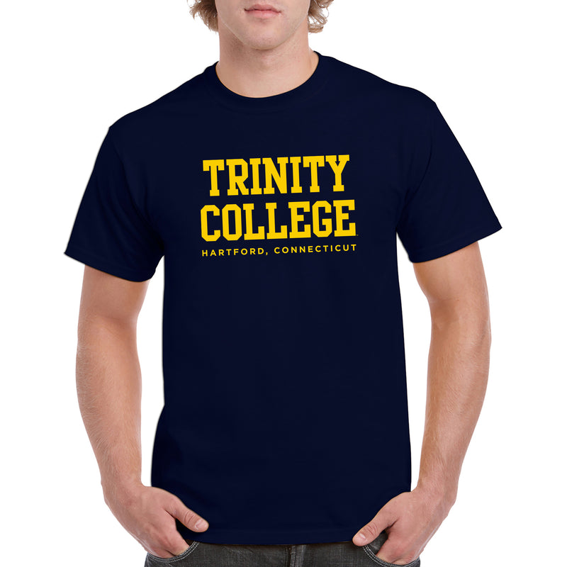 Trinity College Bantams Basic Block Cotton Short Sleeve T Shirt - Navy