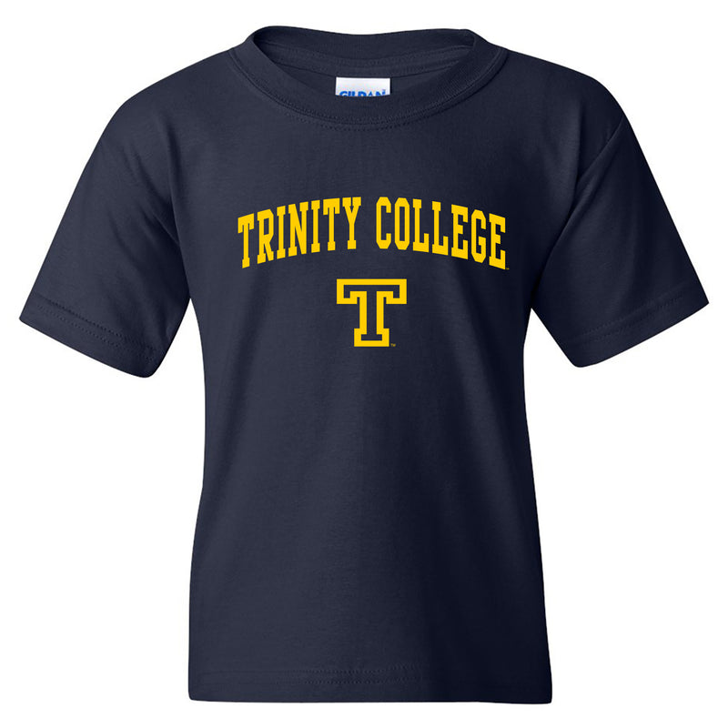Trinity College Bantams Arch Logo Basic Cotton Youth Short Sleeve T Shirt - Navy