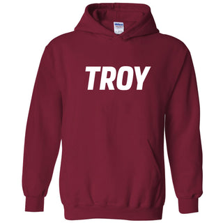 Troy University Trojans Basic Block Cotton Hoodie - Cardinal