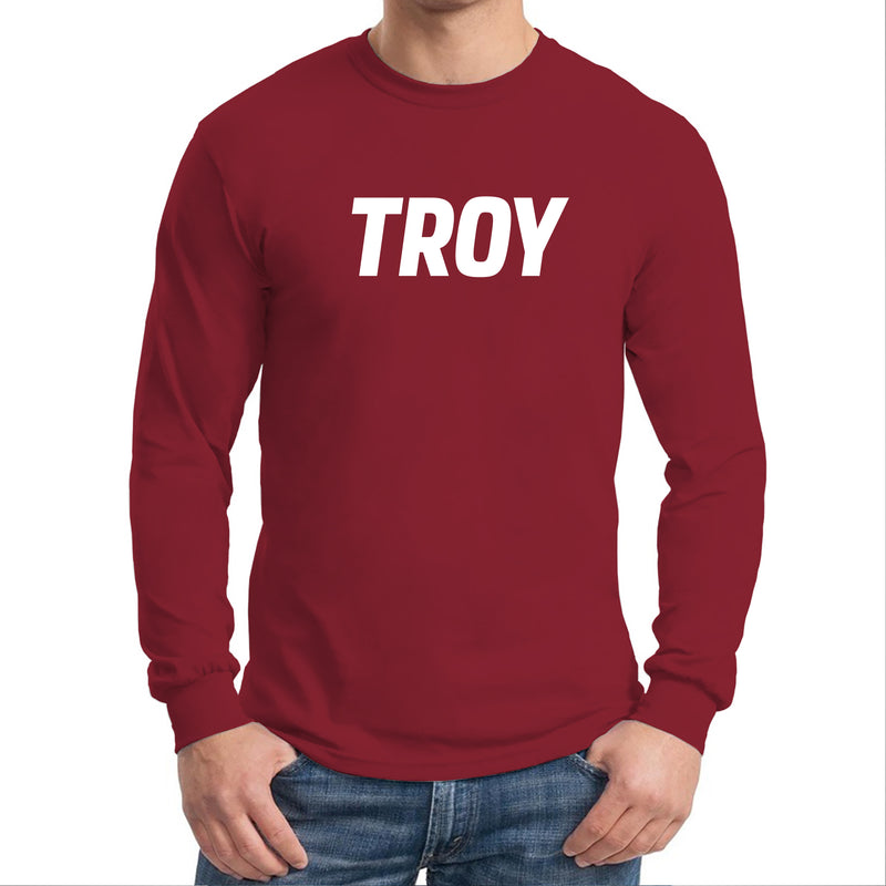 Troy University Trojans Basic Block Cotton Long Sleeve T-Shirt - Cardinal