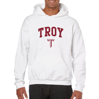 Troy University Trojans Arch Logo Cotton Hoodie - White