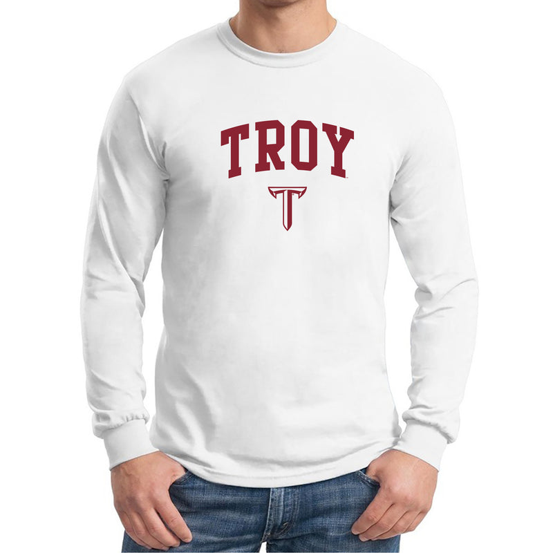 Troy University Trojans Arch Logo Long Sleeve T-Shirt - White