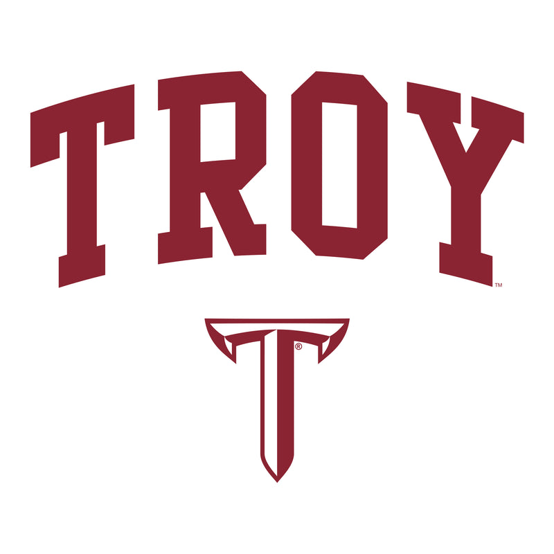 Troy University Trojans Arch Logo Womens Cotton T-Shirt - White