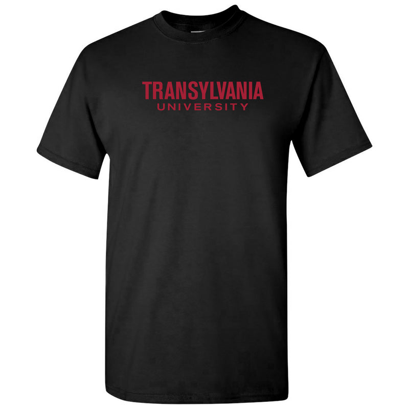 Transylvania University Pioneers Basic Block Short Sleeve T Shirt - Black