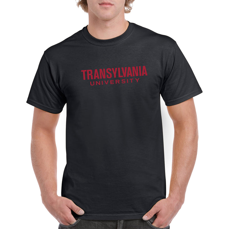 Transylvania University Pioneers Basic Block Short Sleeve T Shirt - Black