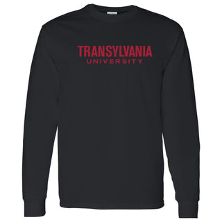 Transylvania University Pioneers Basic Block Long Sleeve T Shirt - Black