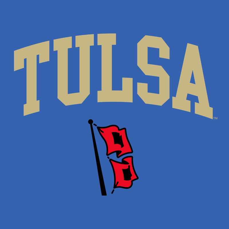 University of Tulsa Golden Hurricanes Arch Logo Cotton Womens T-Shirt - Royal