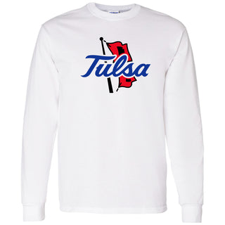 University of Tulsa Golden Hurricanes Primary Logo Cotton Long Sleeve T-Shirt - White