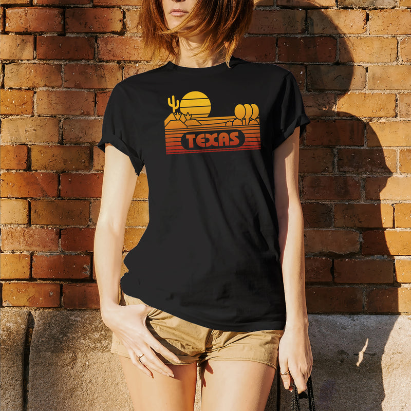 Texas Groovy Sunset T-Shirt - Black