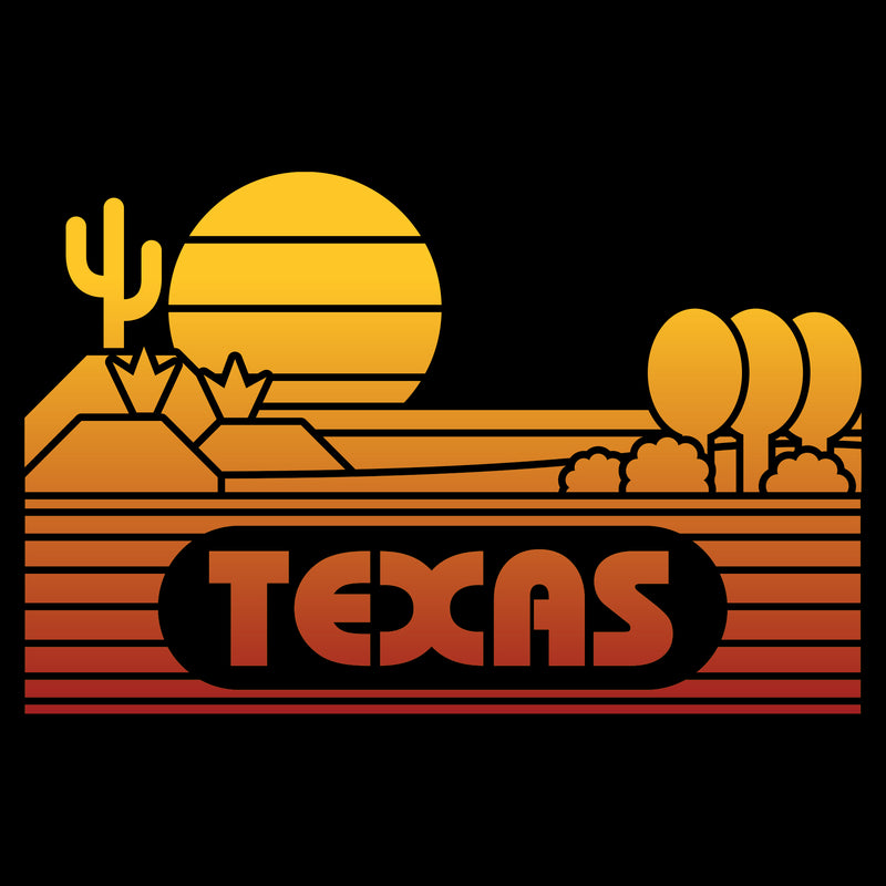 Texas Groovy Sunset T-Shirt - Black