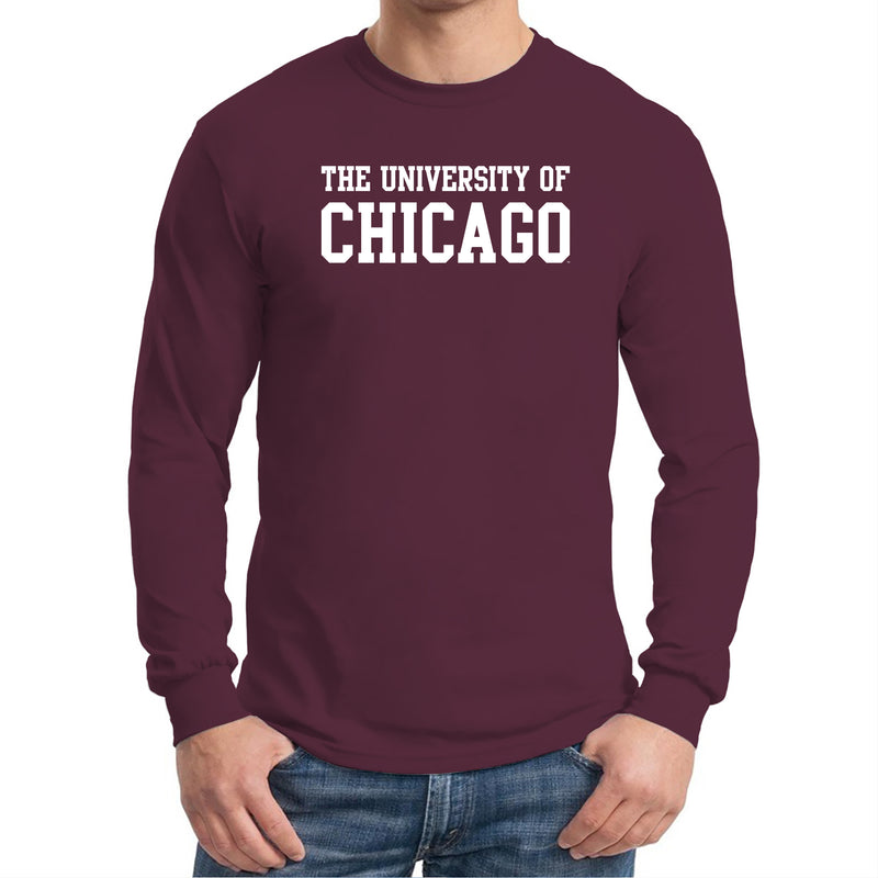 University of Chicago Maroons Basic Block Long Sleeve T-Shirt - Maroon
