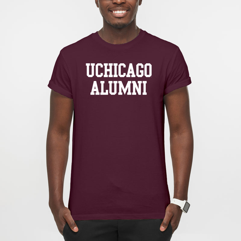 University of Chicago Maroons Basic Block Alumni Short Sleeve T Shirt - Maroon