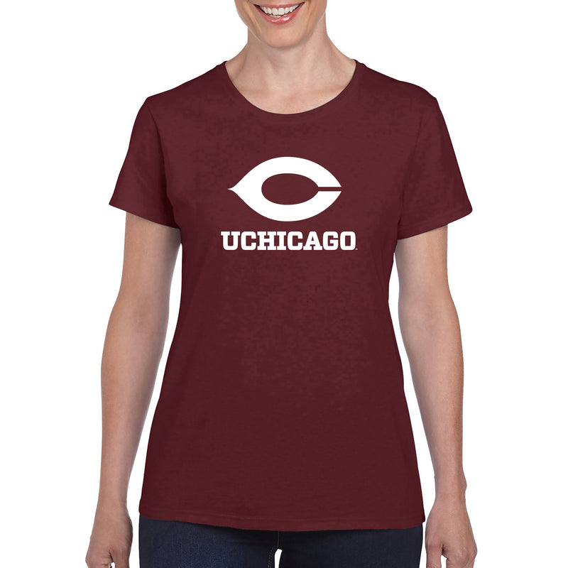 UChicago Primary Logo Womens T-Shirt - Maroon