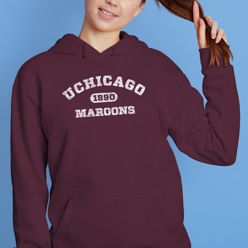 University of Chicago Maroons Athletic Arch Heavy Blend Hoodie - Maroon
