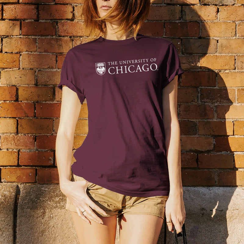 University of Chicago Maroons Institutional Logo Short Sleeve T Shirt - Maroon