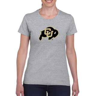 University of Colorado Buffaloes Primary Logo Women's T Shirt - Sport Grey