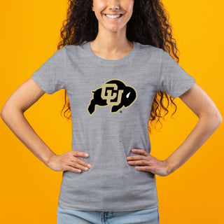 University of Colorado Buffaloes Primary Logo Women's T Shirt - Sport Grey