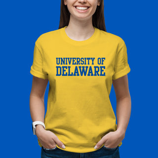 Delaware Blue Hens Basic Block T Shirt - Daisy